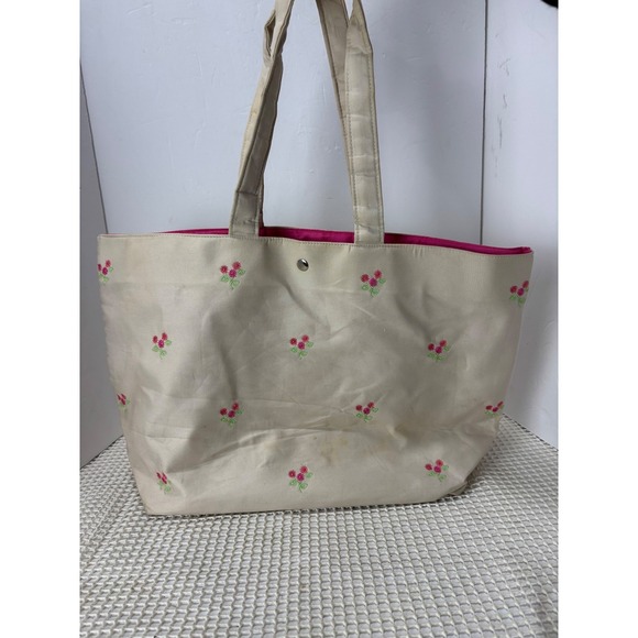Pendleton Flower Embroidered Cotton Tote Bag White fair condition - Picture 3 of 11